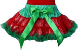 Red Polka Dots Green Ruffles Reversible pettiskirt