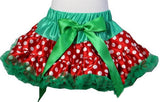 Red Polka Dots Green Ruffles Reversible pettiskirt