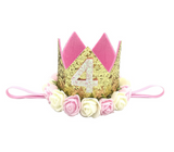 Birthday Party Pink/White Crown