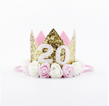 Birthday Party Pink/White Crown