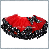 Red Black Polka Dots Satin Trimmed Tutu (In Stock)