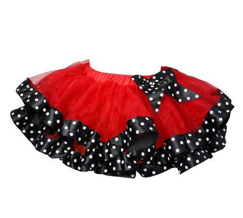 Red and Black Satin Trimmed Tutu