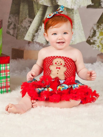 Reindeer Pettiskirt with Gingerbread Man Tube Top