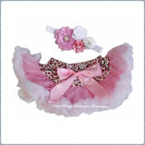 Light Pink Leopard Waist with White Ruffles Baby Pettiskirt