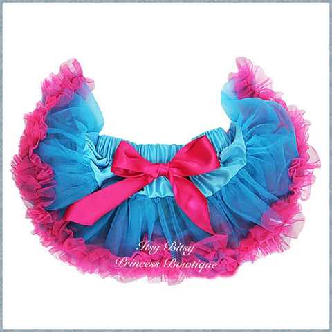 Peacock Blue and Hot Pink Baby Pettiskirt