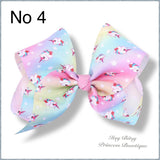 7-8 Inch Unicorn bow Hairclips - Multiple Colours-