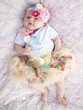 Cream Floral Baby Pettiskirt