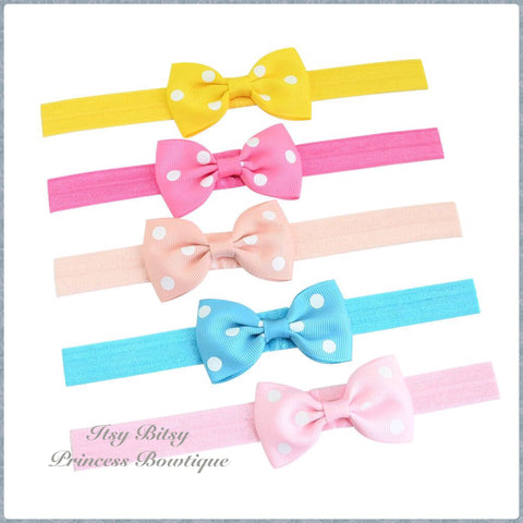 2.5 Inch Polka dot bow headbands