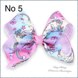 7-8 Inch Unicorn bow Hairclips - Multiple Colours-