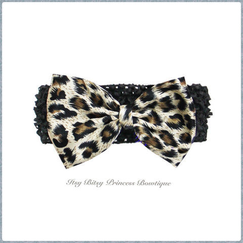 Brown Leopard Print bow Headbands