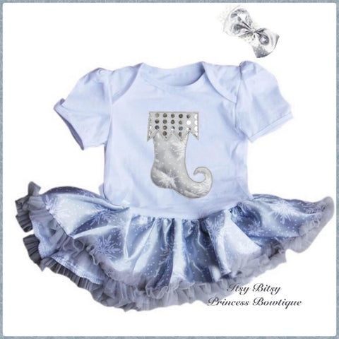 Silver Stocking Snowflake Bodysuit set.