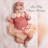 Tea Rose Rosettes Rose Pettiskirt Romper