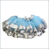 Light Blue and Silver Satin Trimmed Tutu