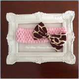 Giraffe Print bow Headbands (In Stock)